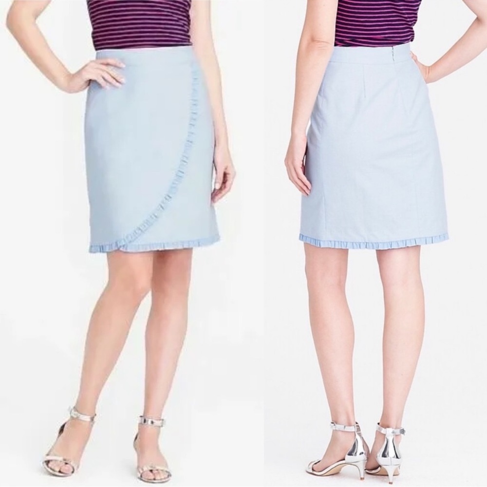 NWT J. Crew Oxford Ruffle Pencil Skirt Size 20 - Picture 3 of 8